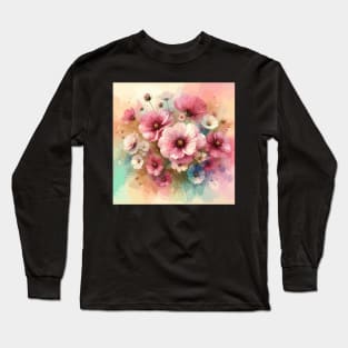 Light Pink Cosmos Flower Long Sleeve T-Shirt